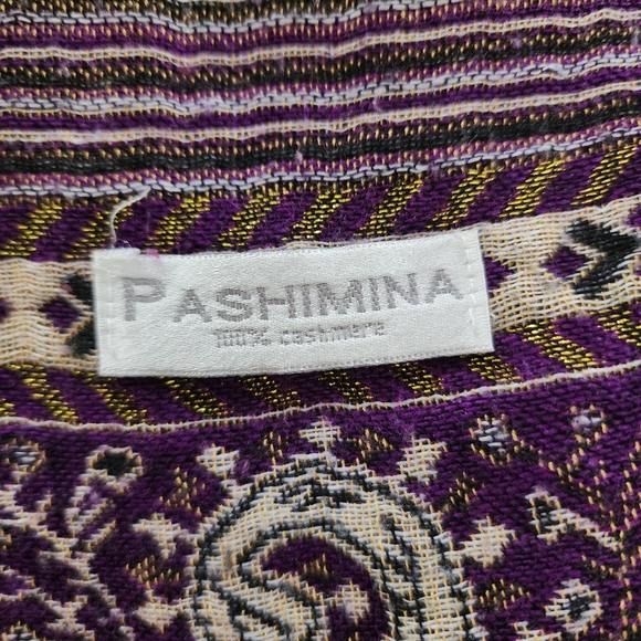 Pashmina 100% Cashmere Paisley Print Shawl Wrap Scarf - Picture 8 of 8